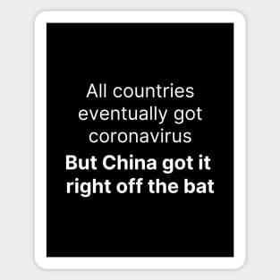 China got it right off the bat, funny Coronavirus Design Sticker